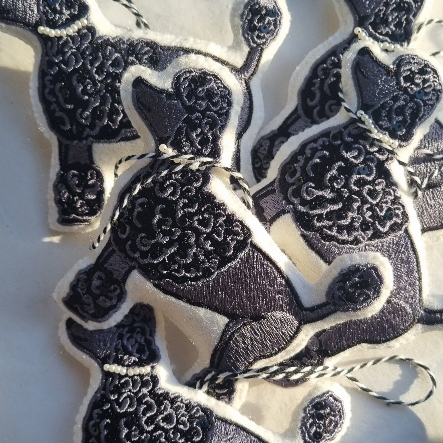 Poodle embroidered Ornaments