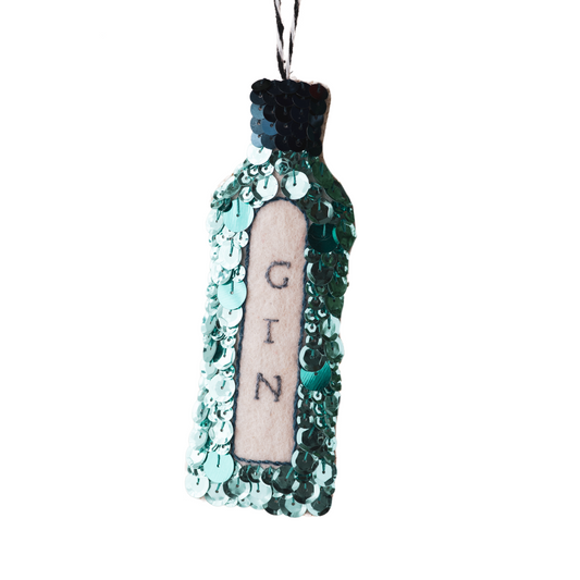 Blue Gin Sequin Hanging Ornament