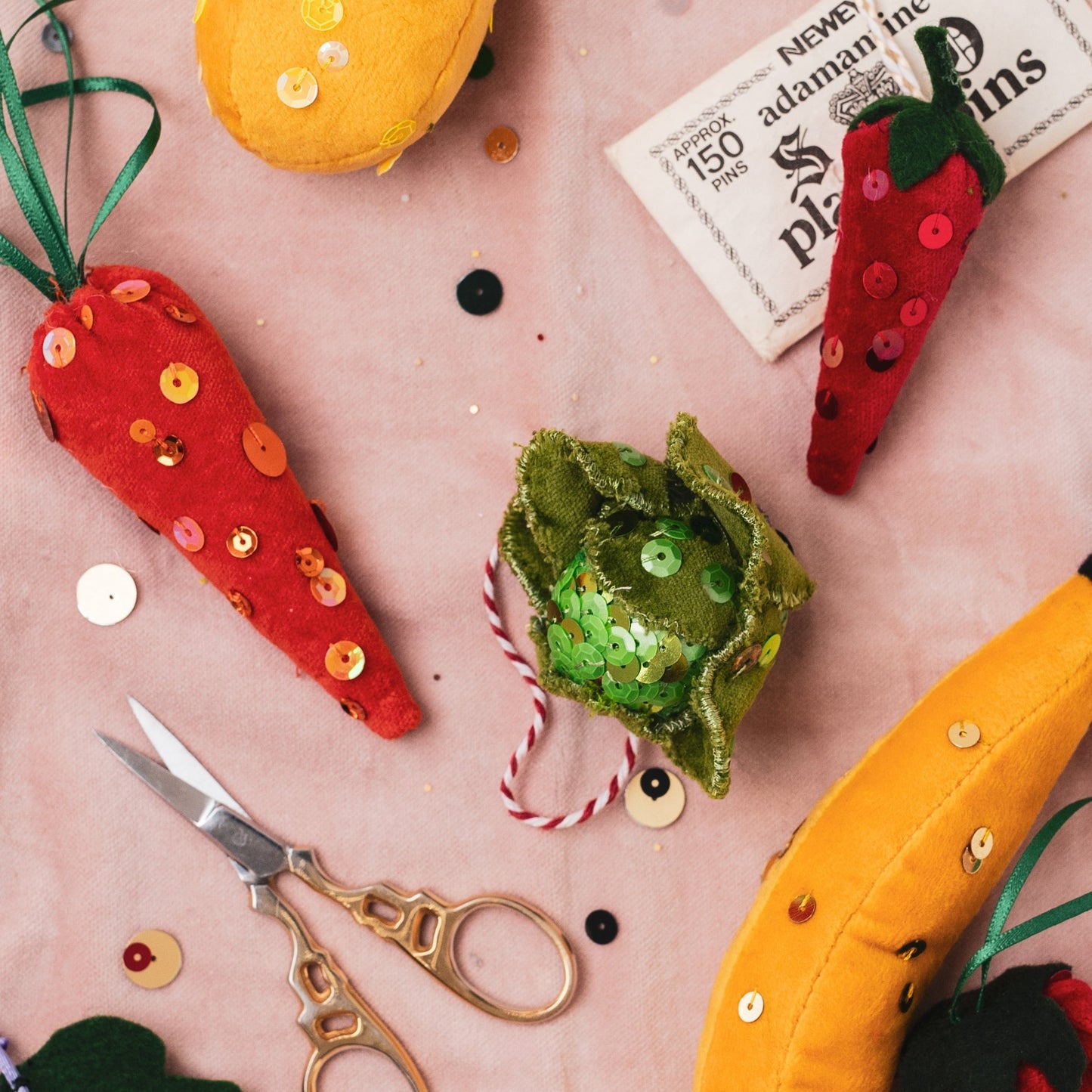 Velvet Sequin Carrot Ornament