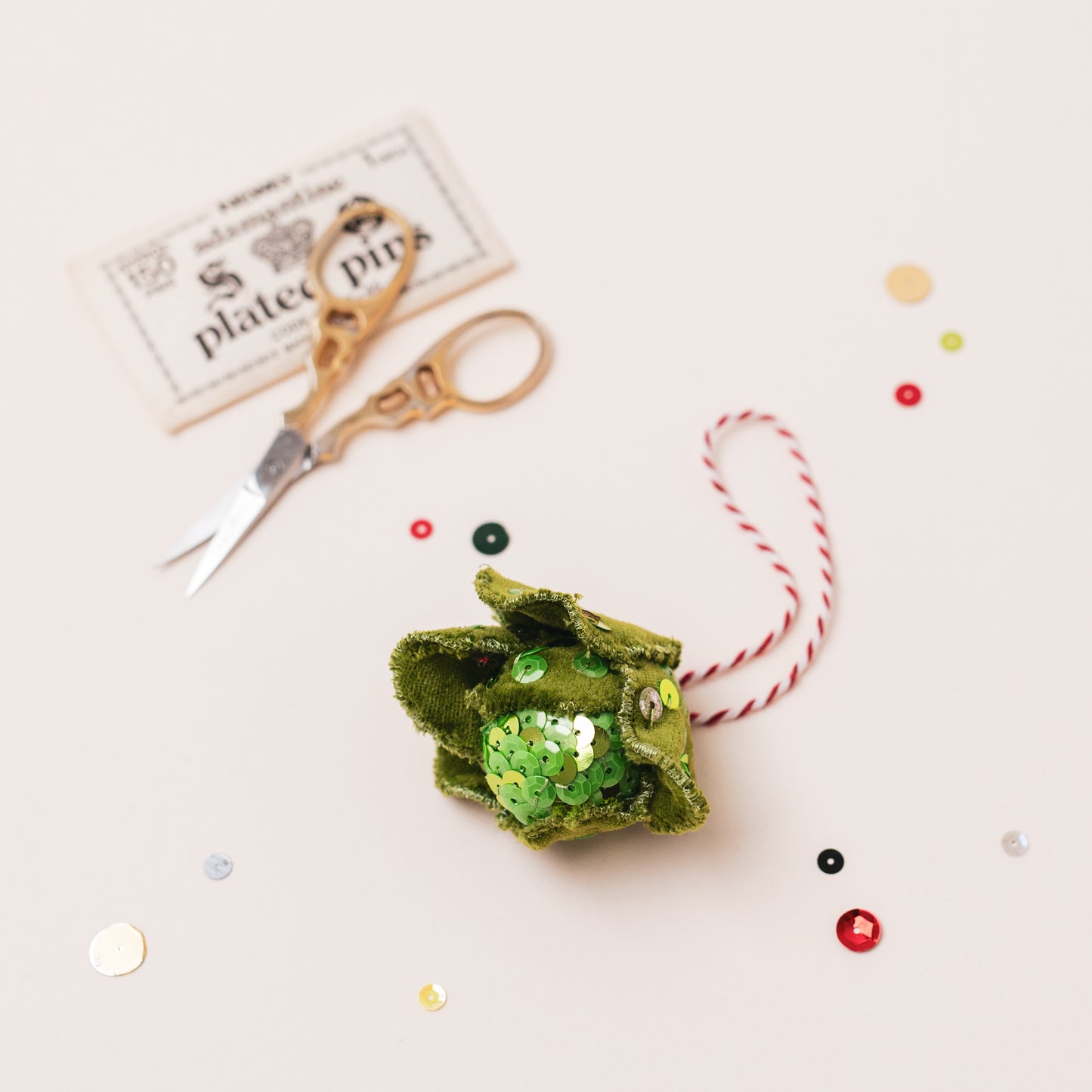 Velvet Sequin Sprout Ornament