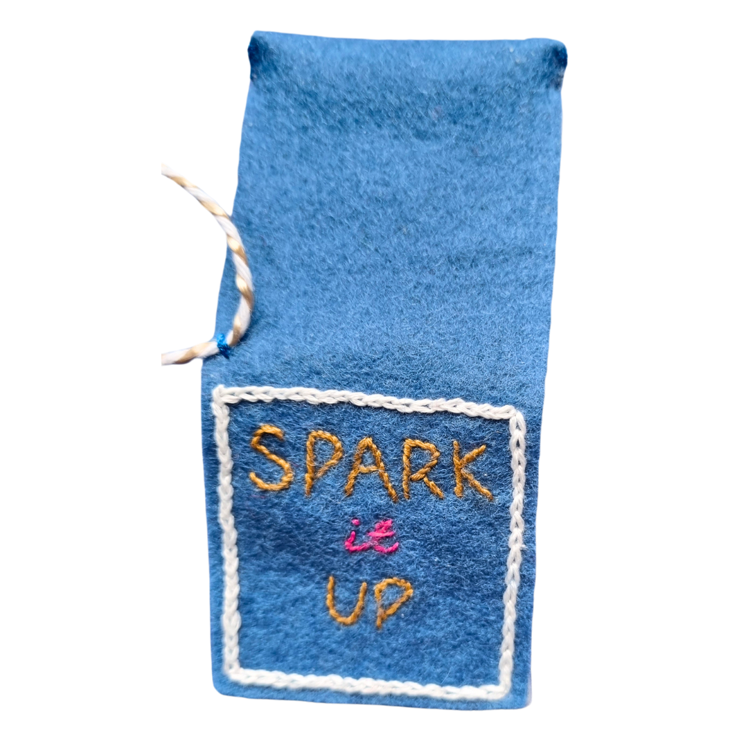 The Matchbook embroidered ornament fron t