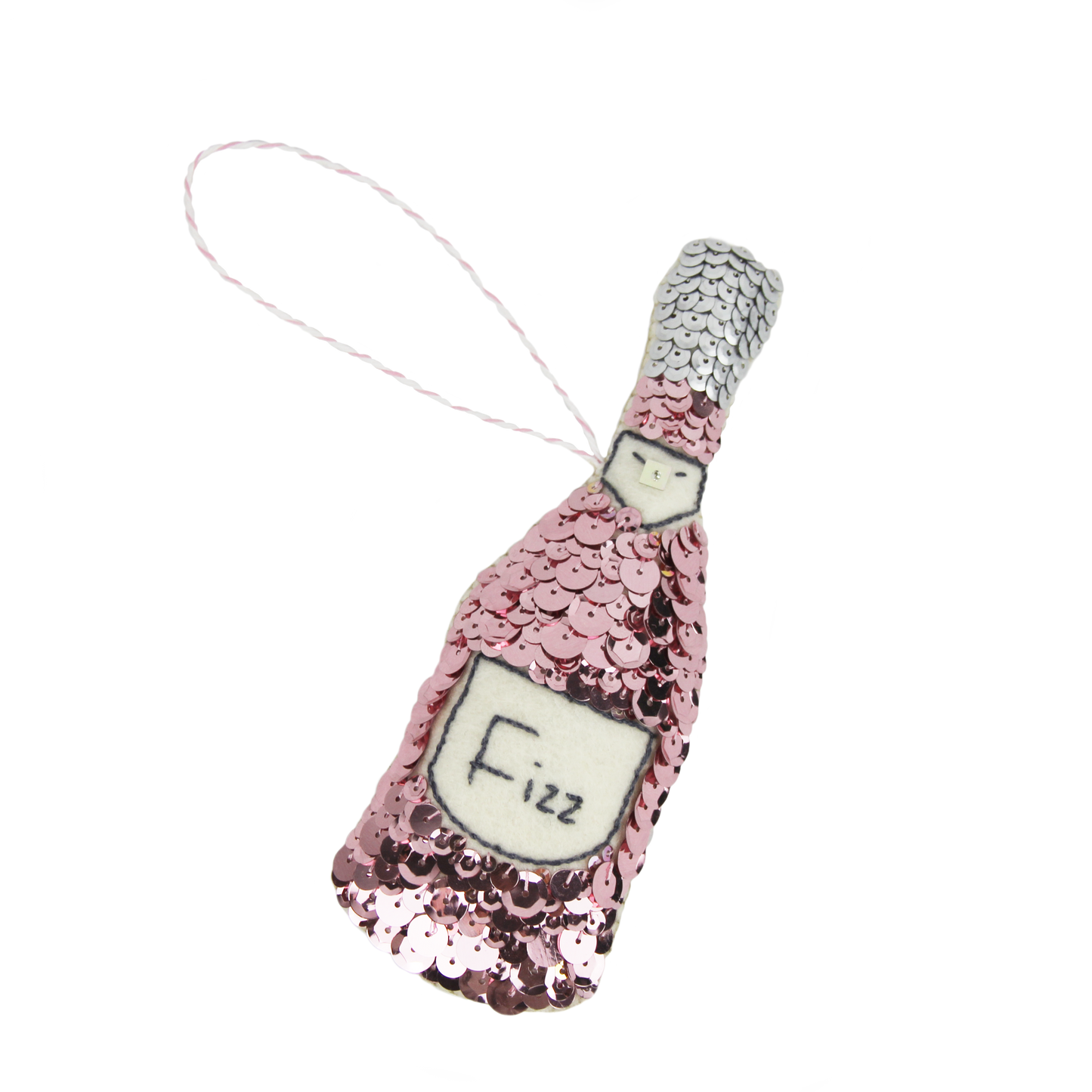 Rosé Champagne Sequin Ornament