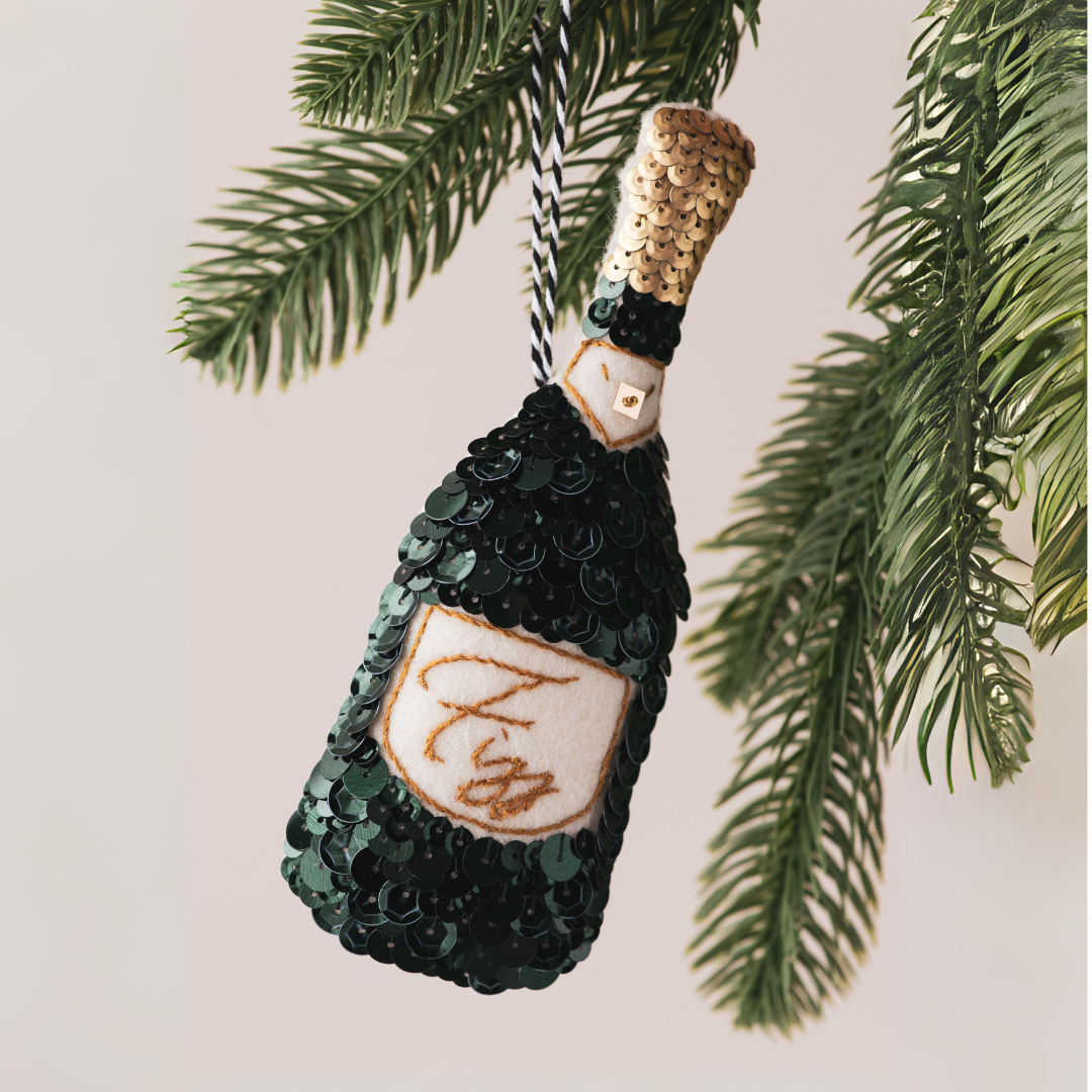 Green Fizz Sequin Ornament Set