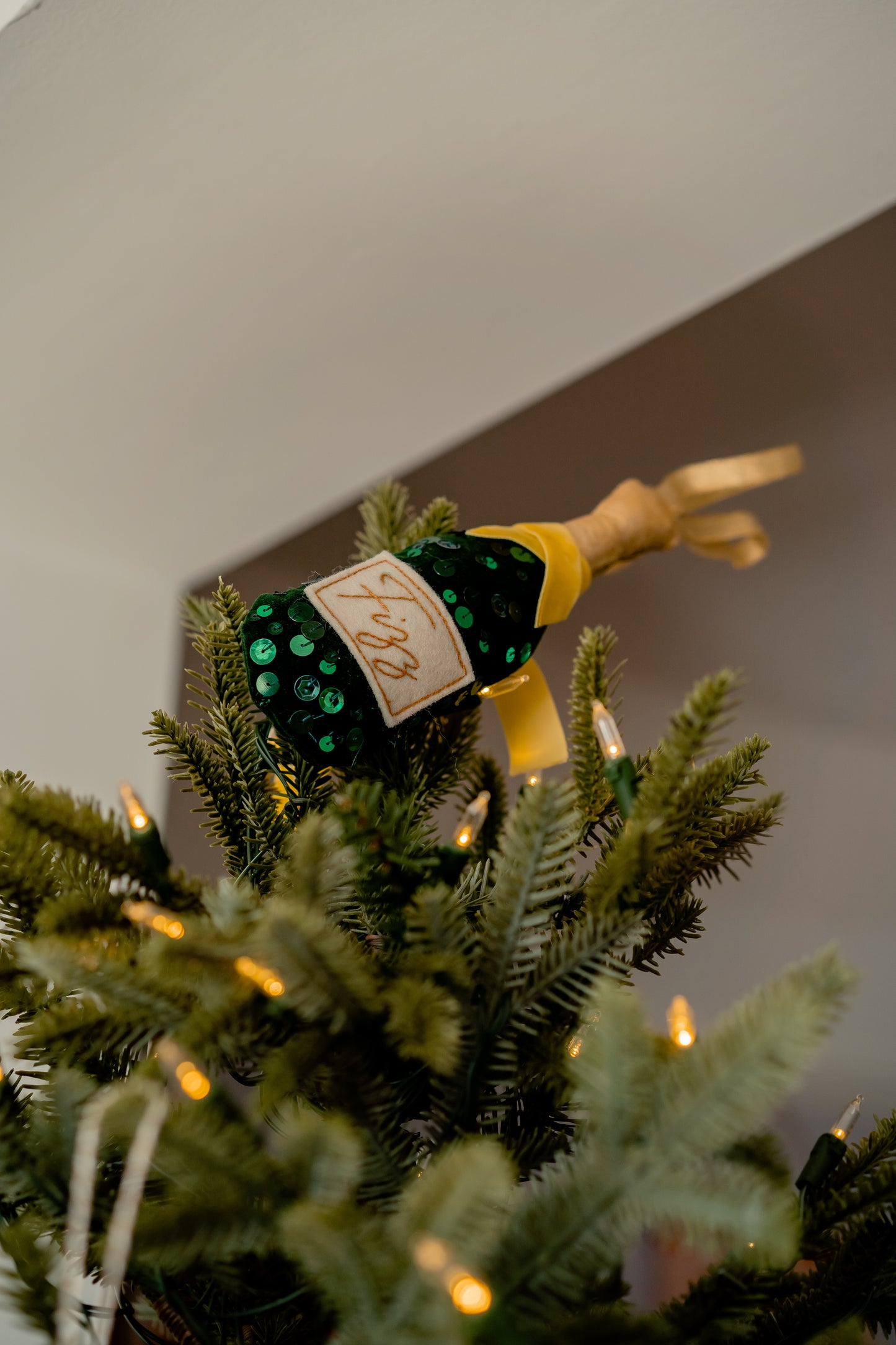 The Champagne Christmas Tree Topper