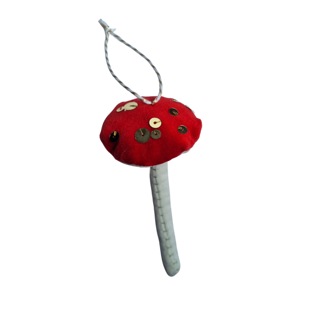 Velvet Magical Mushroom Ornament