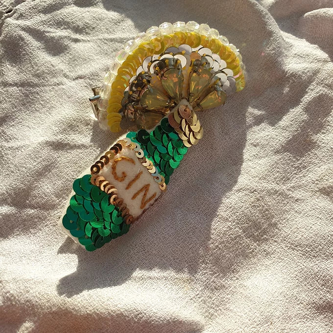 Lemon Sequin Hair Clip