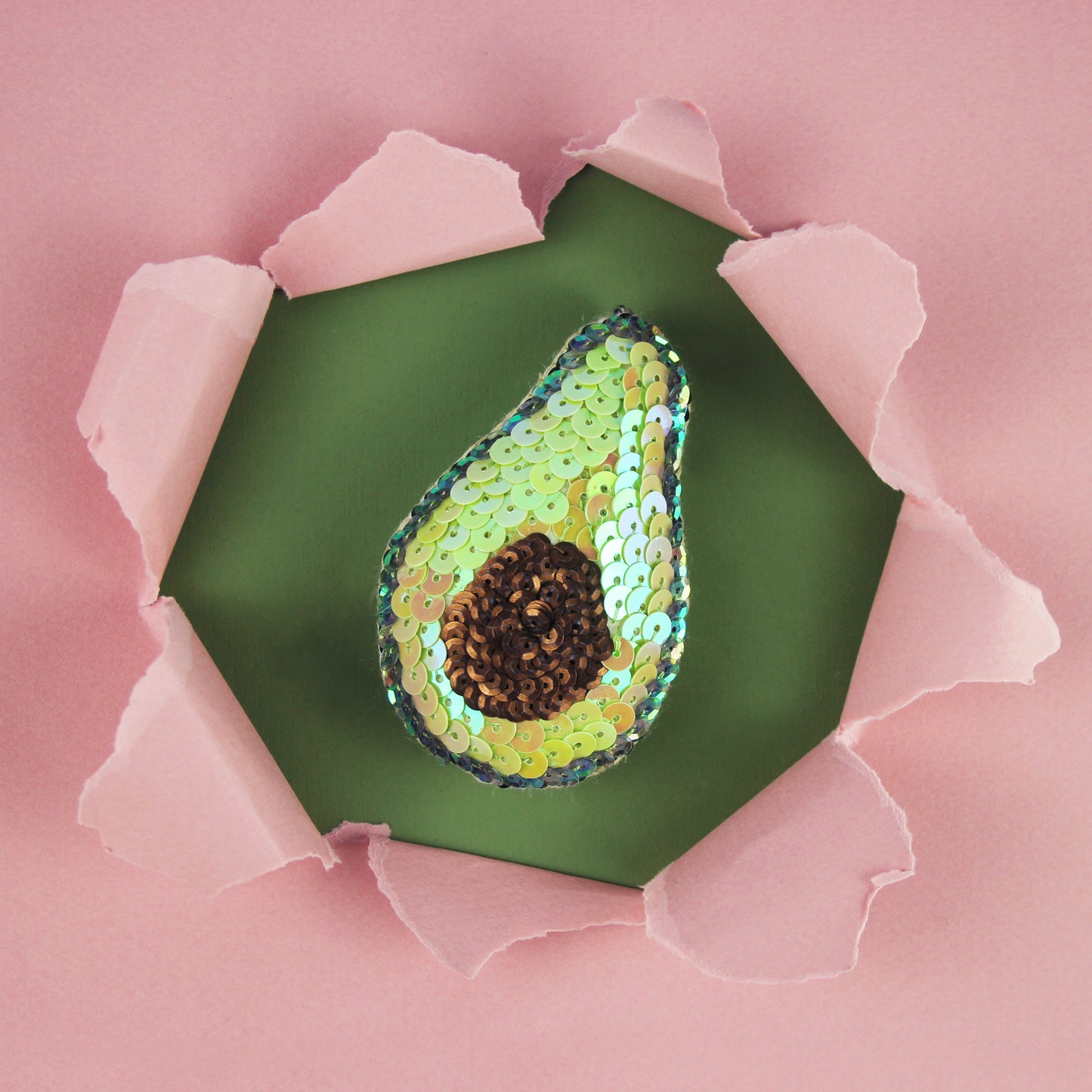 Avocado Sequin Ornament