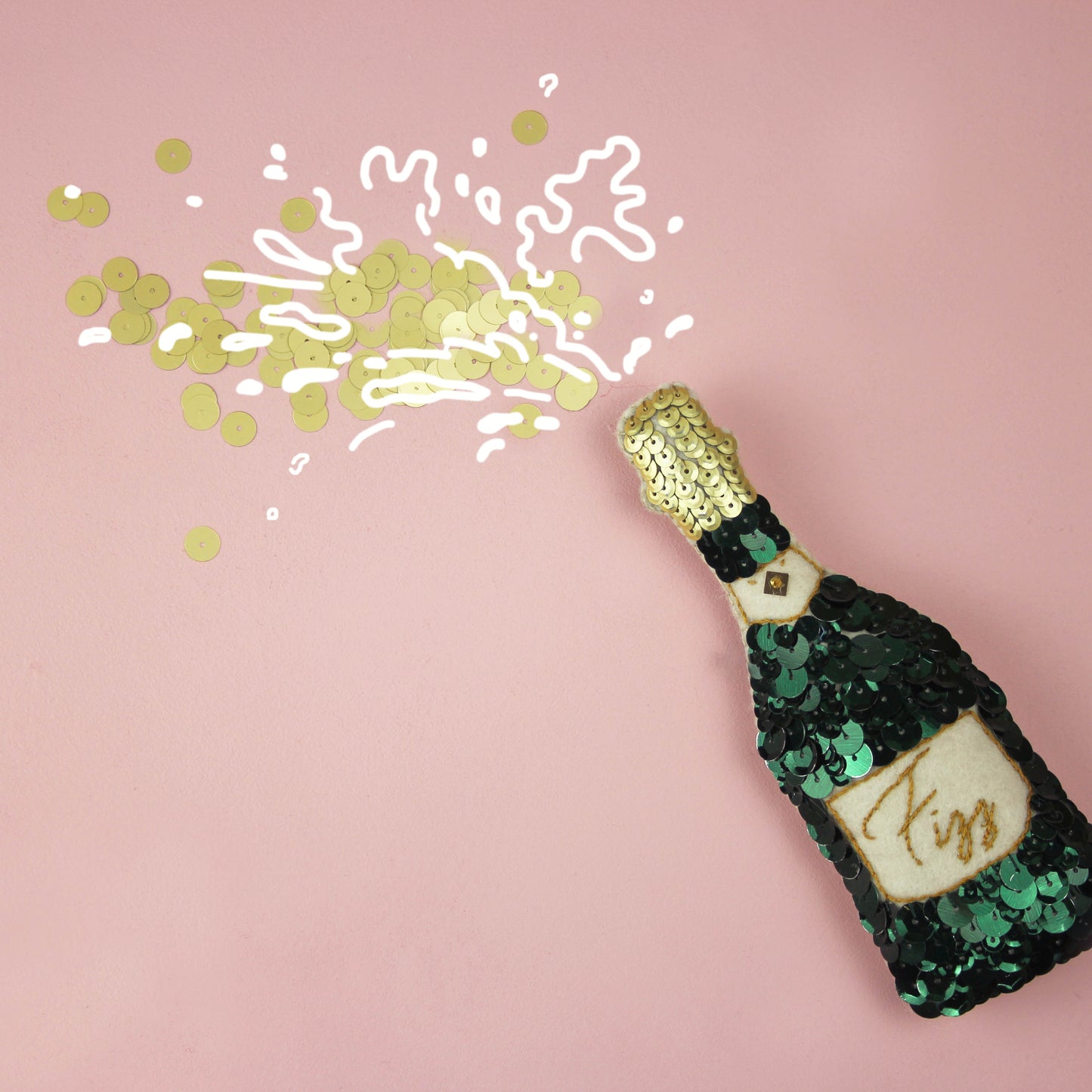 Fizz Champagne Sequin Ornament