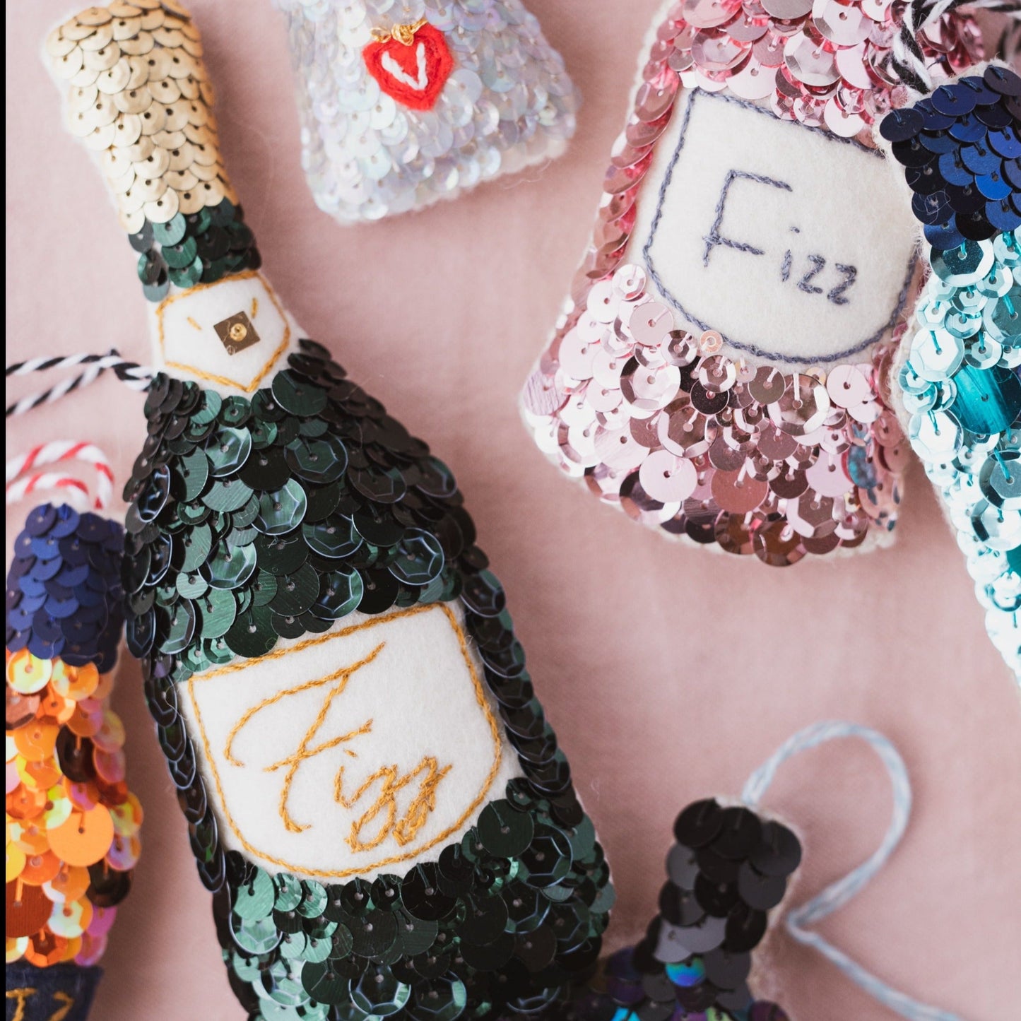 Fizz Champagne Sequin Ornament