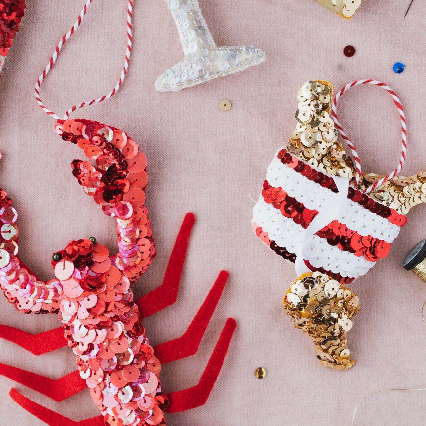 Fried Chicken Bucket Sequin Hanging Decoration