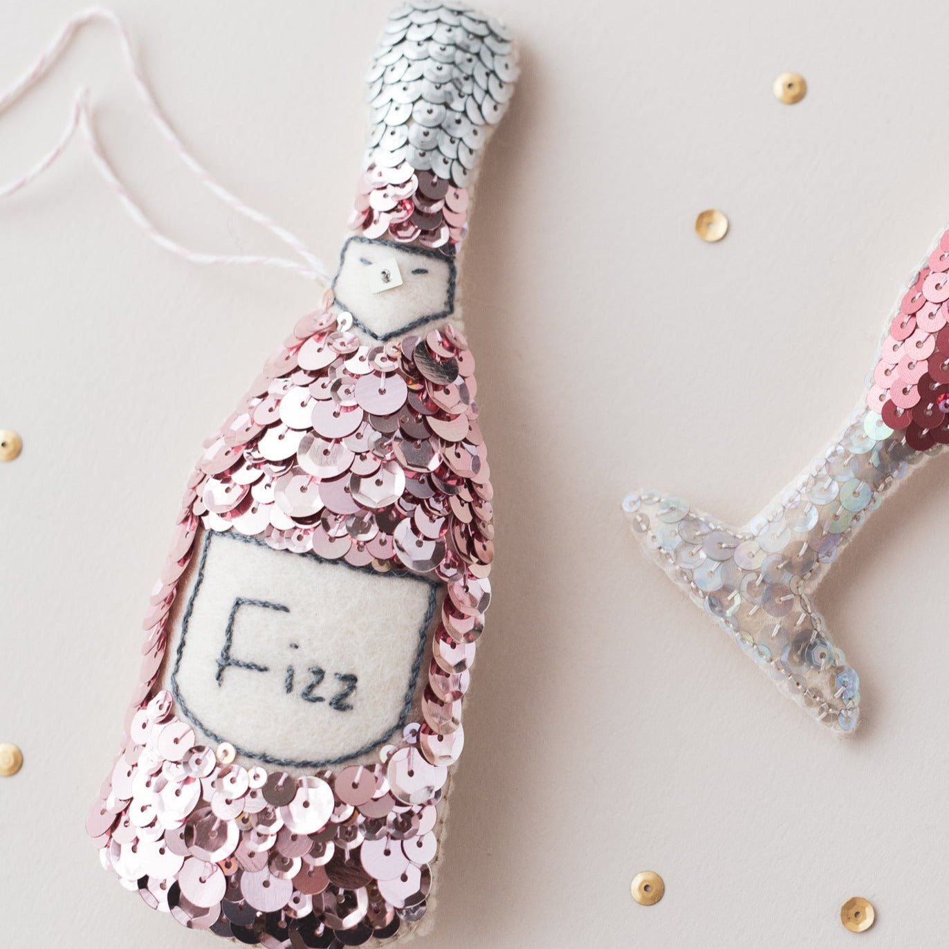 Champagne Sequin Ornament