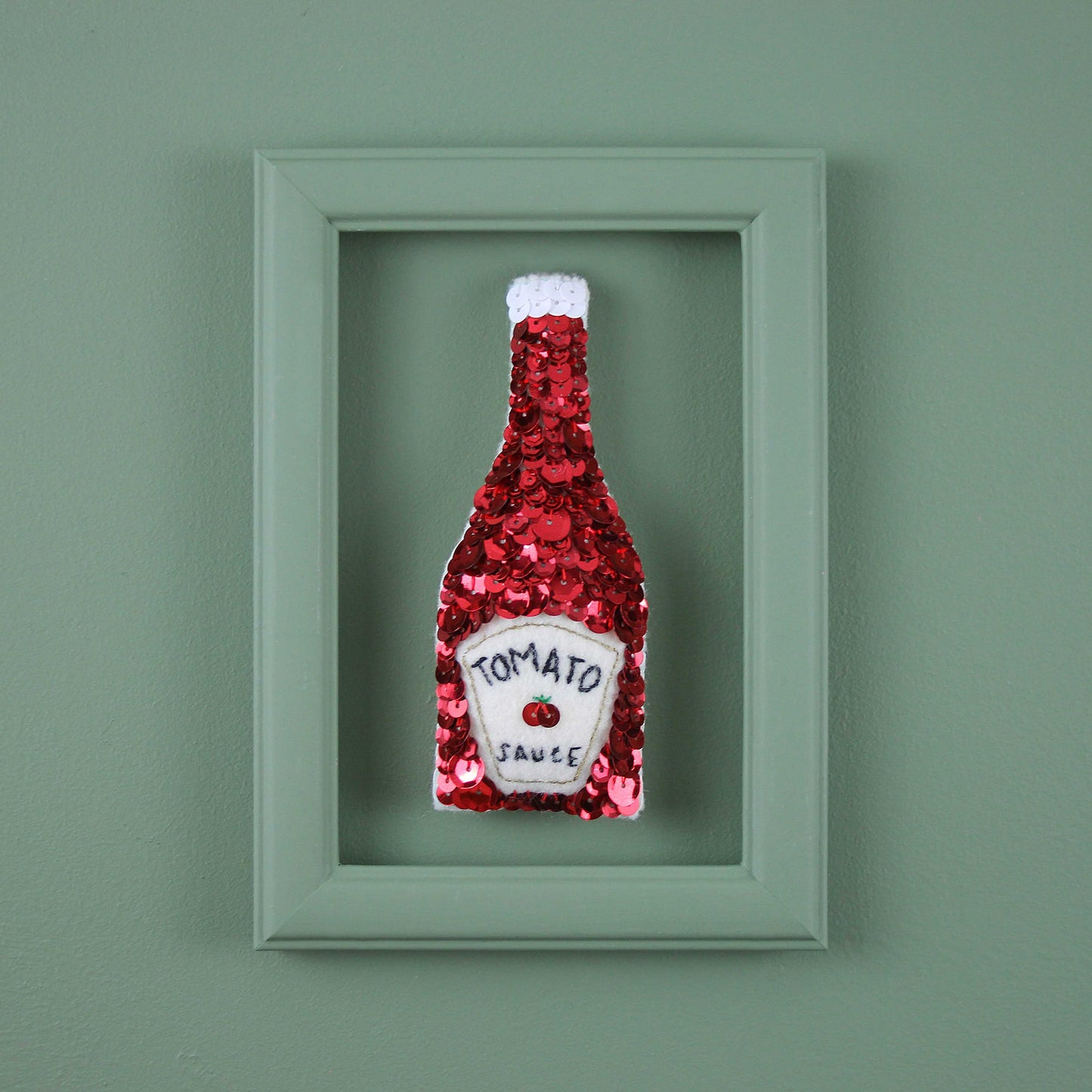 Tomato Sauce Sequin Ornament