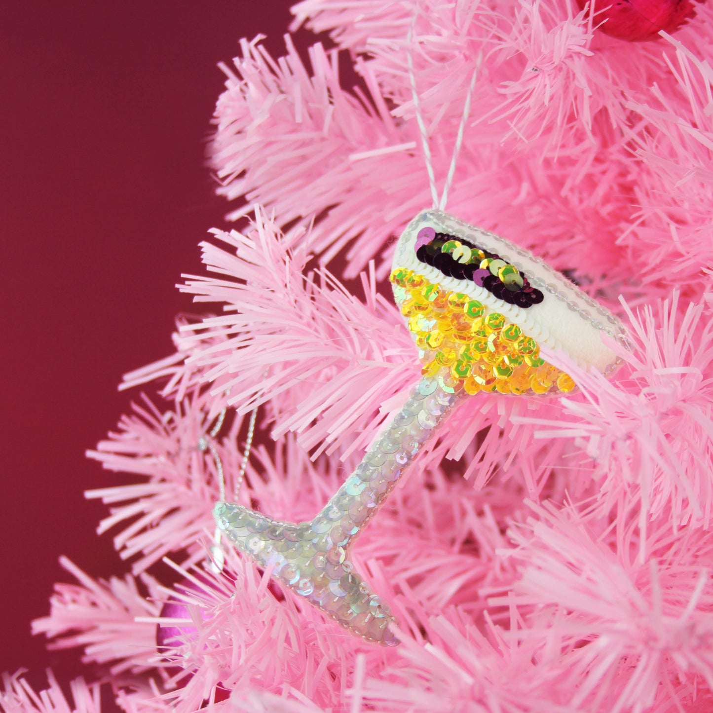 Passionfruit Martini Sequin Hanging Ornament
