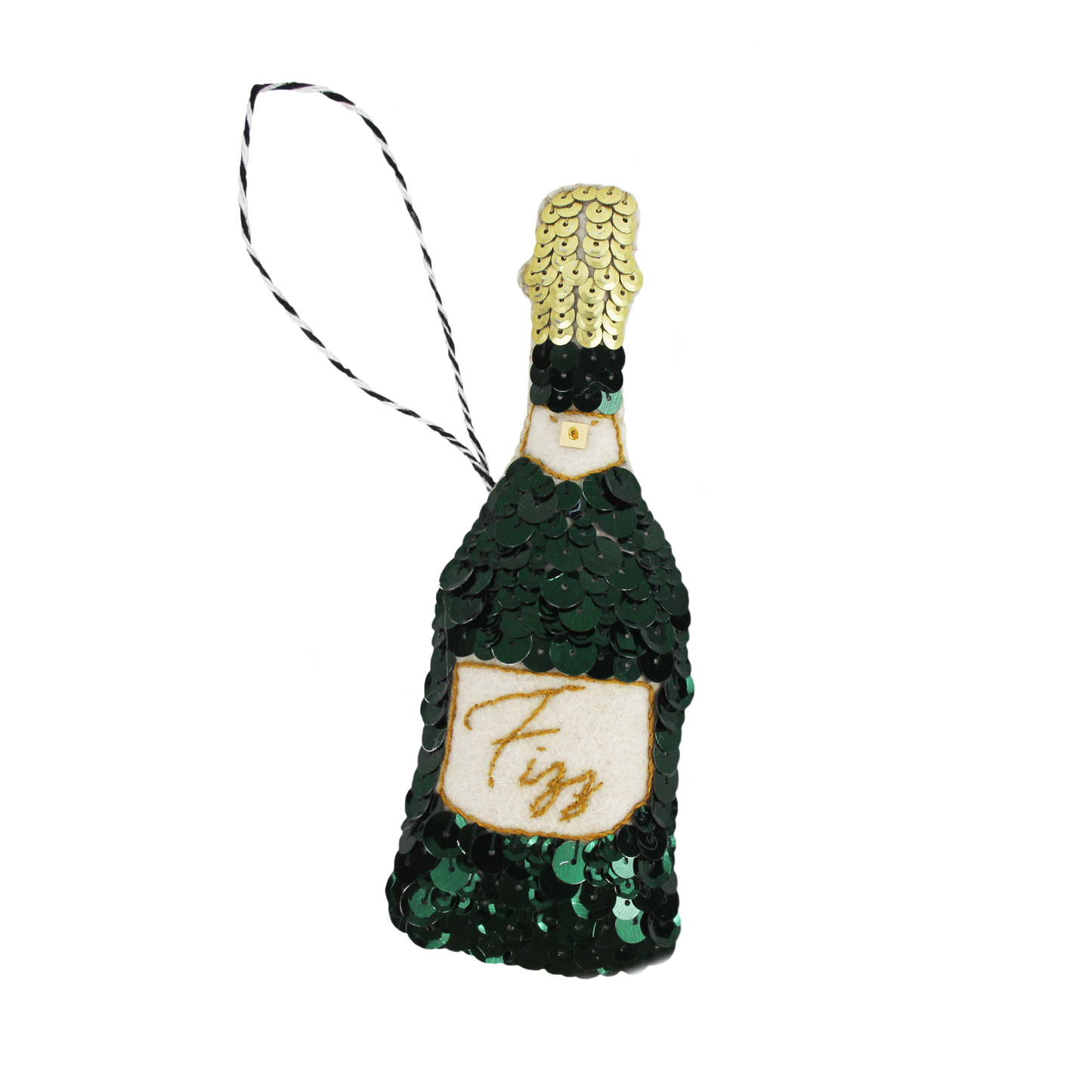 Fizz Champagne Sequin Ornament