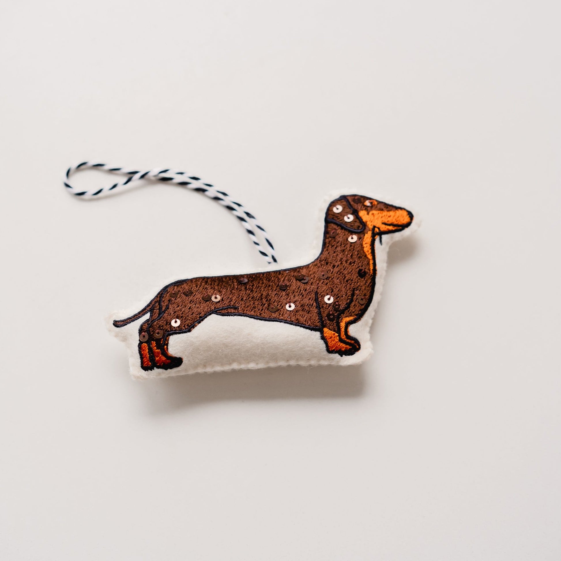 Dachshund Sausage Dog Sequinned Christmas Ornament