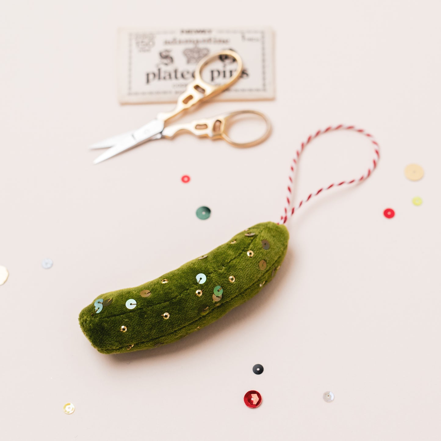Velvet Sequin Pickle Ornament