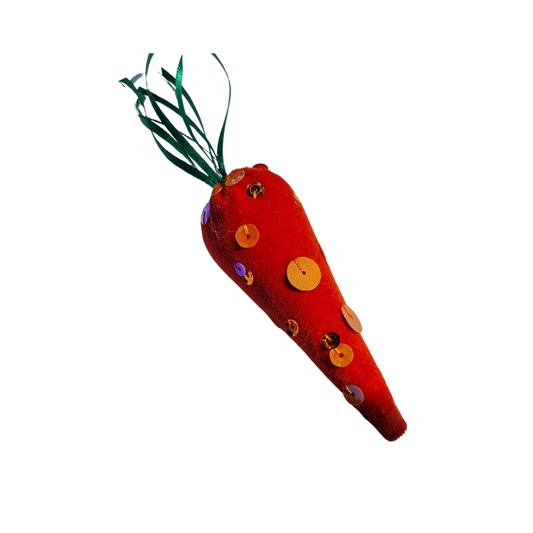 Velvet Sequin Carrot Ornament