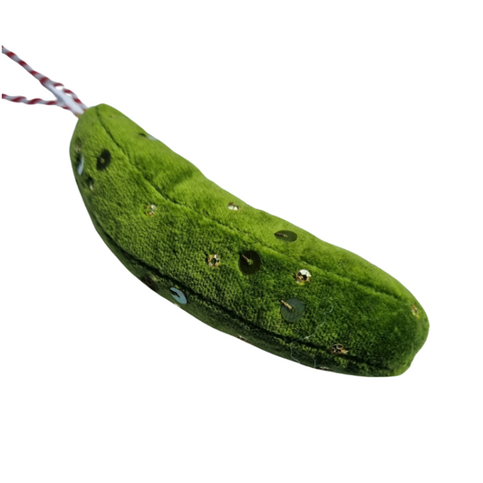 Velvet Sequin Pickle Ornament