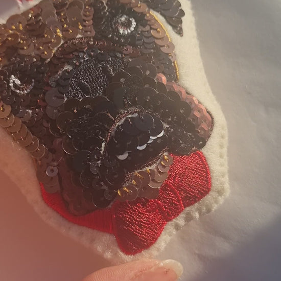 Sequinned Dog Ornament