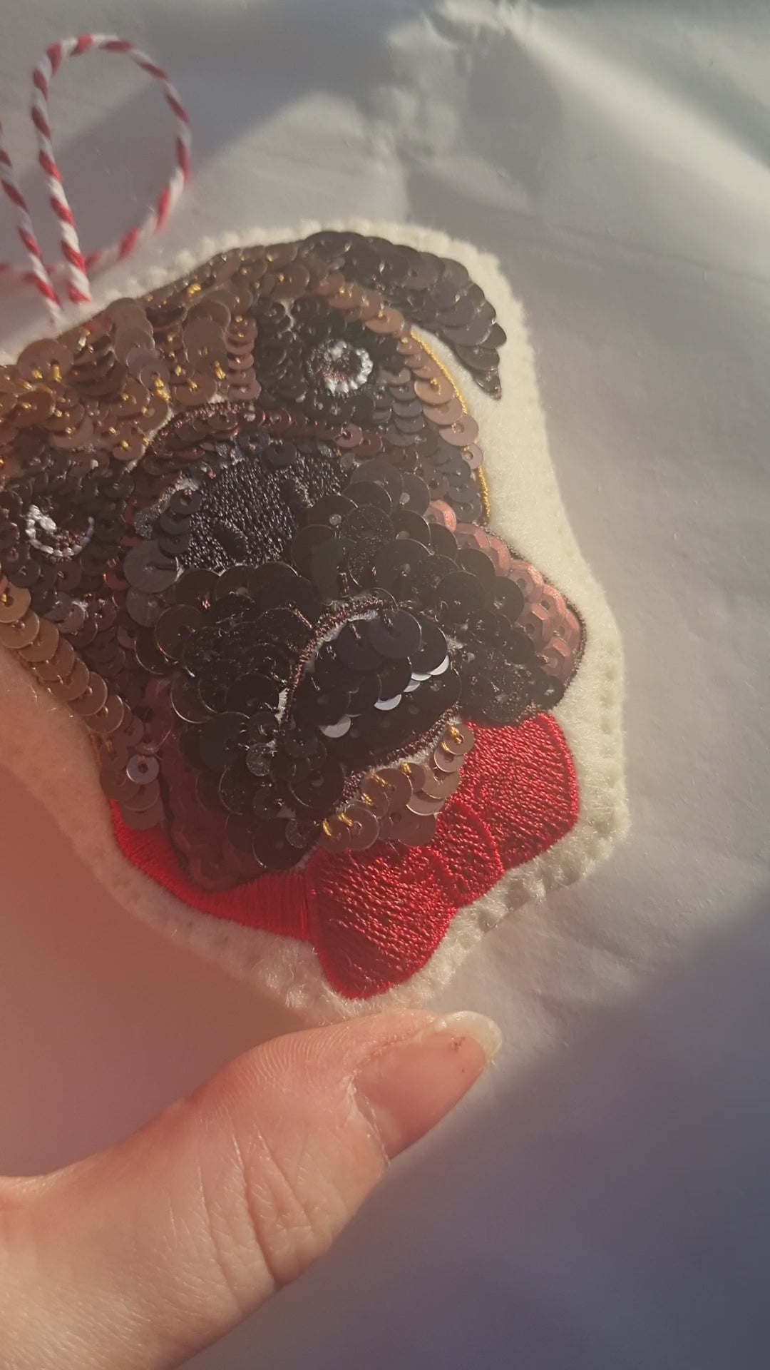 Sequinned Dog Ornament