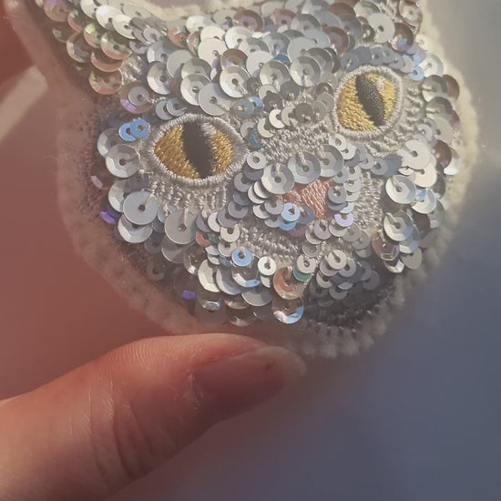 Sequinned Cat Ornament