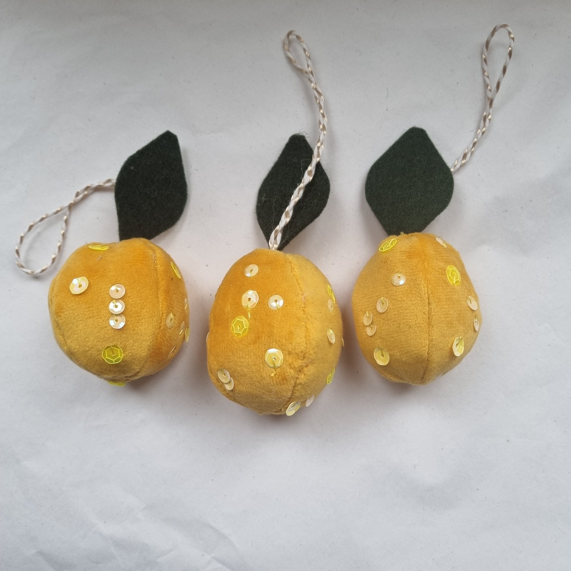 Velvet Lemon Ornaments