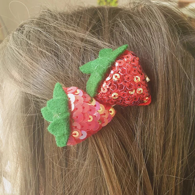 Sequin Strawberry Hair Clip