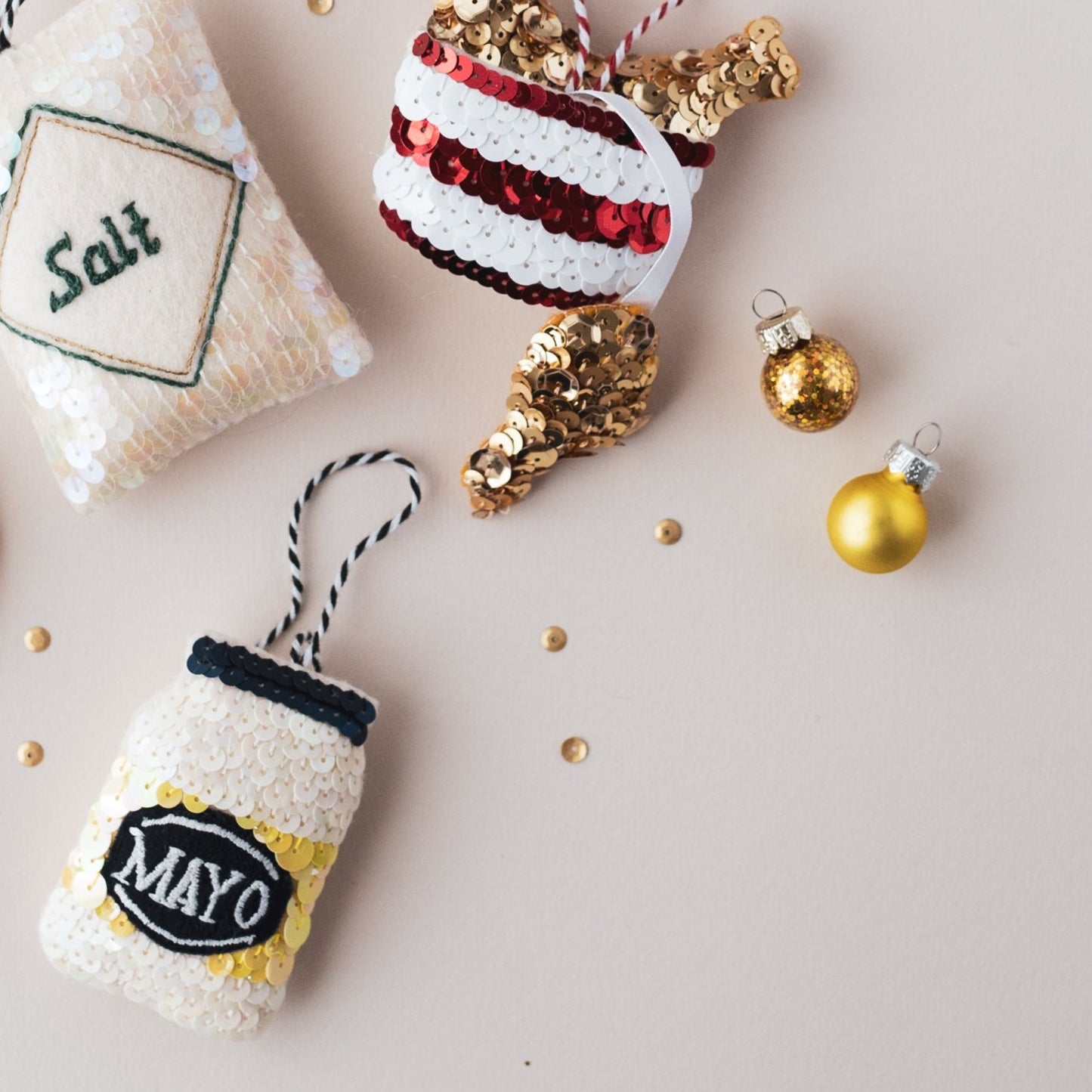 Mayonnaise Sequin Hanging Ornament
