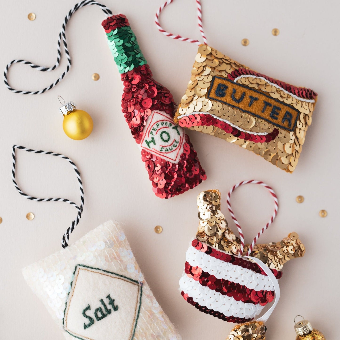 Butter Sequin Hanging Ornament
