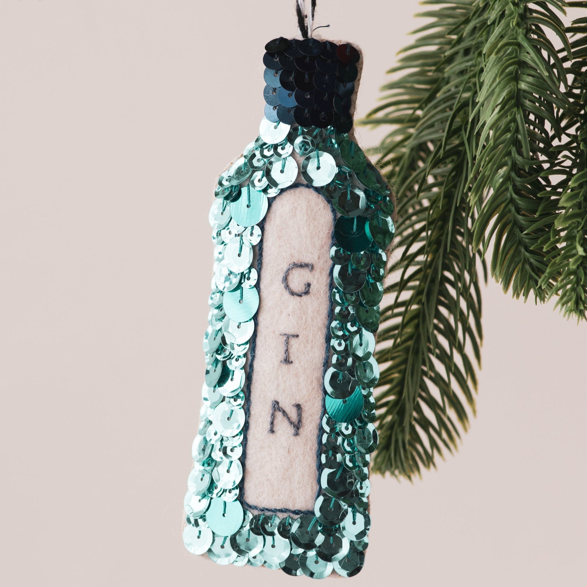 Blue Gin Sequin Hanging Ornament
