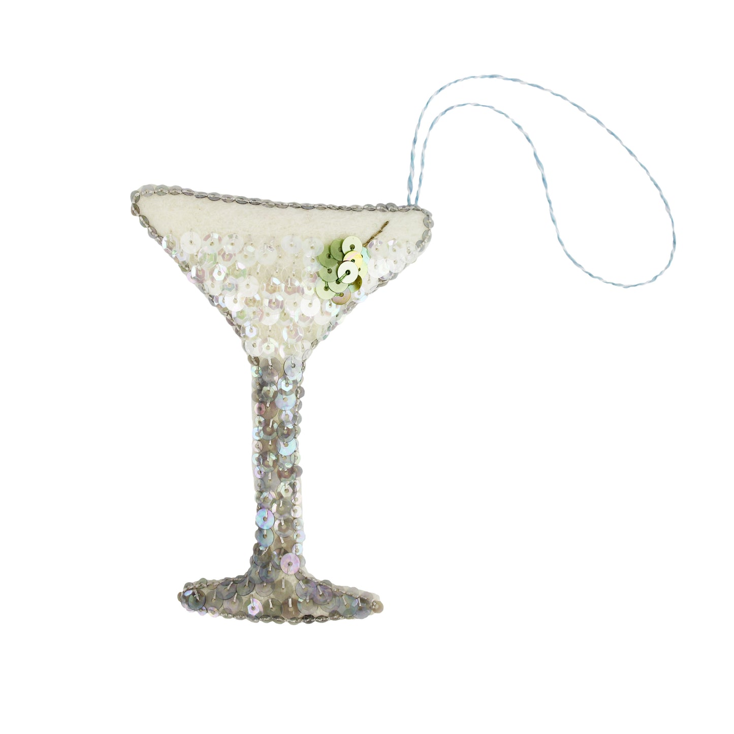 Martini Cocktail Sequin Ornament