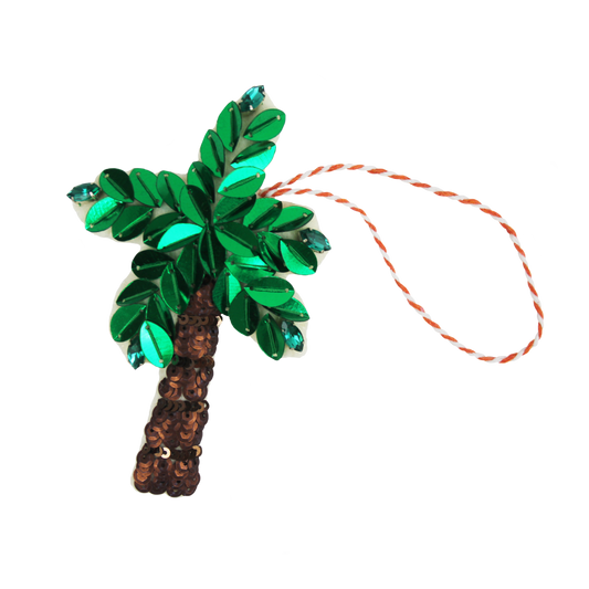 Perfect Palm Tree Sequin Hanging Ornament