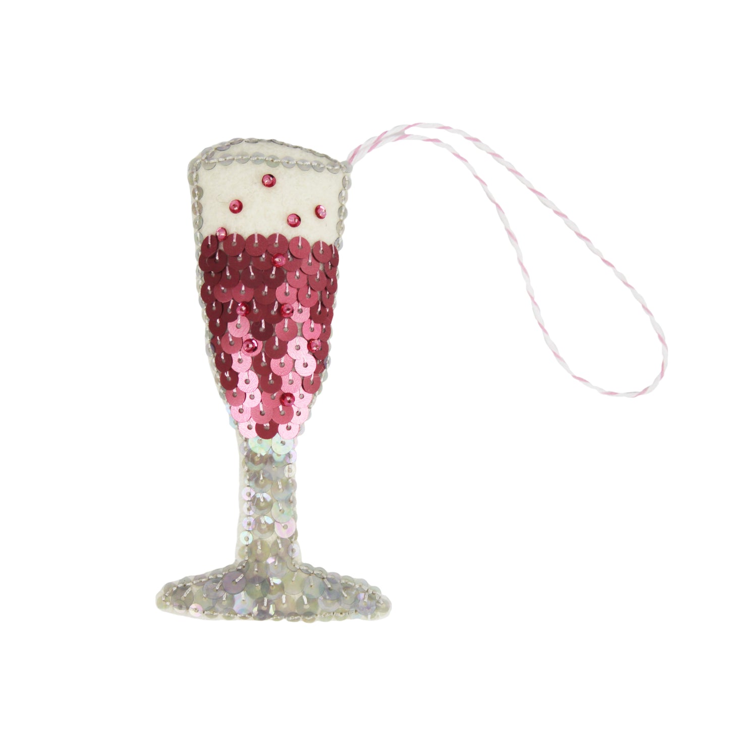 Pink Fizz Sequin Ornament Set